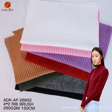 Vente chaude prix bon marché Soft Hand Felling en gros textiles de tricotage Polyester Rayon Hacci Rible large tissu brossé